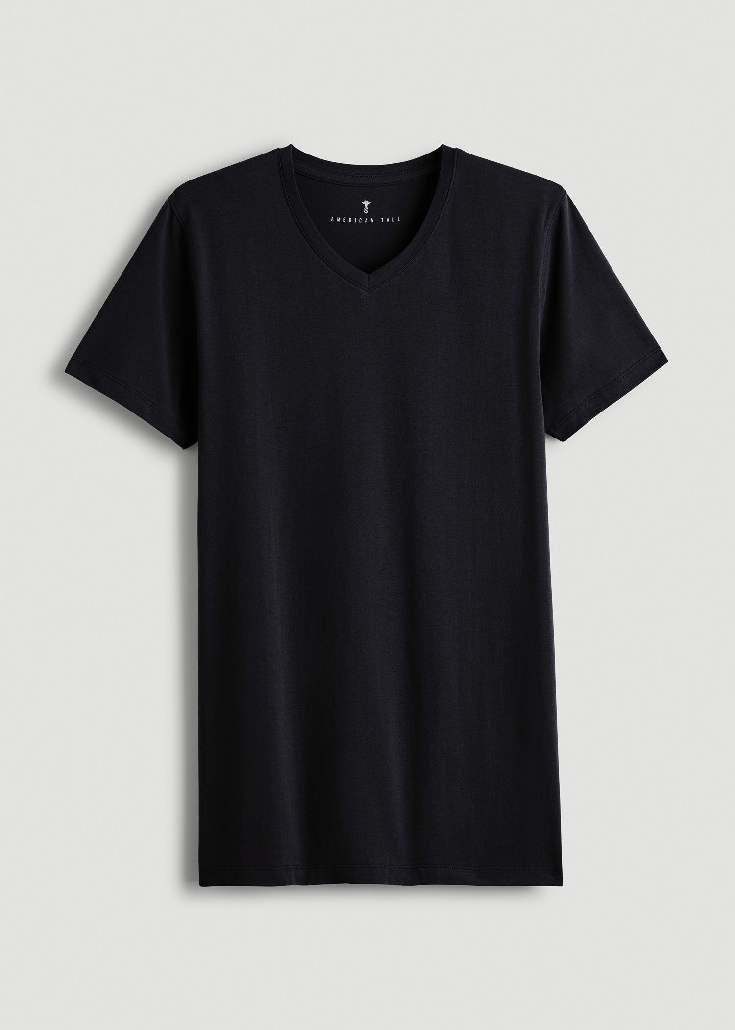The Essential MODERN-FIT V-Neck Tee for Tall Men in Black Male Product Image