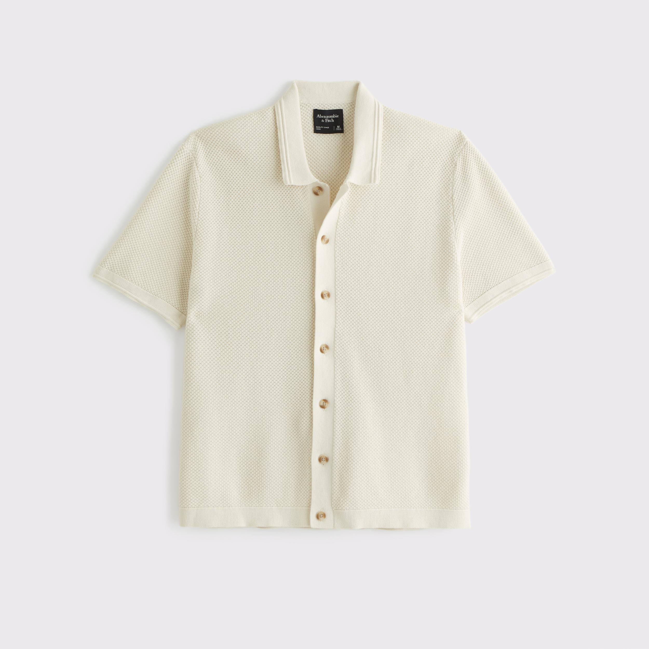 Garment Dye Button-Through Sweater Polo Product Image