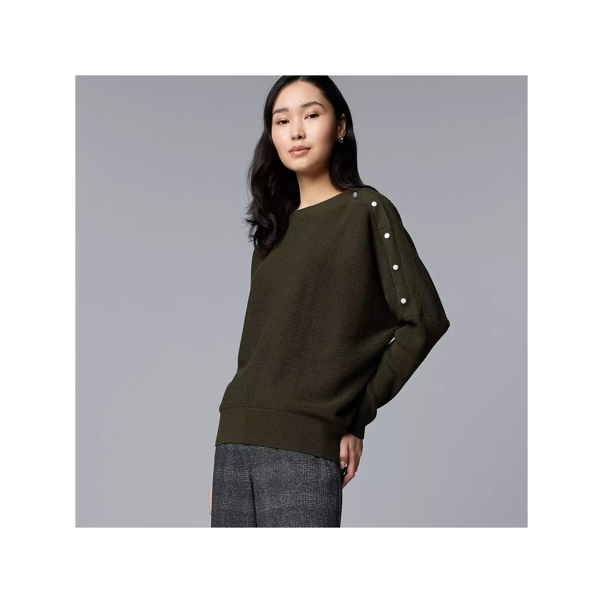 Women's Simply Vera Vera Wang Dolman Snap Sweater,  Product Image