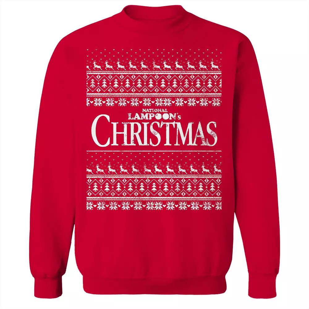 Men's Ugly Sweater Christmas National Lampoon's Christmas Vacation Graphic Fleece Crew Sweatshirt, Size: XXL, Red Product Image