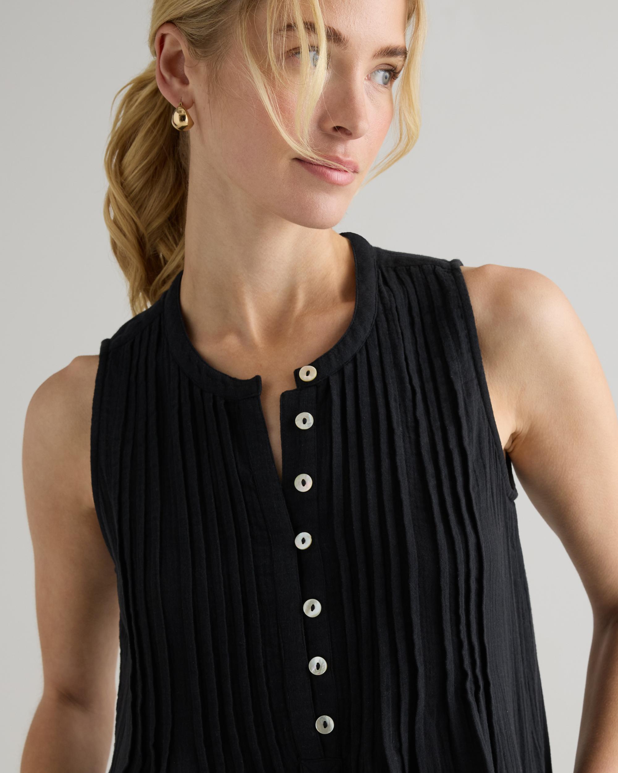 Quince | Women's Gauze Sleeveless Swing Dress Organic Cotton Product Image