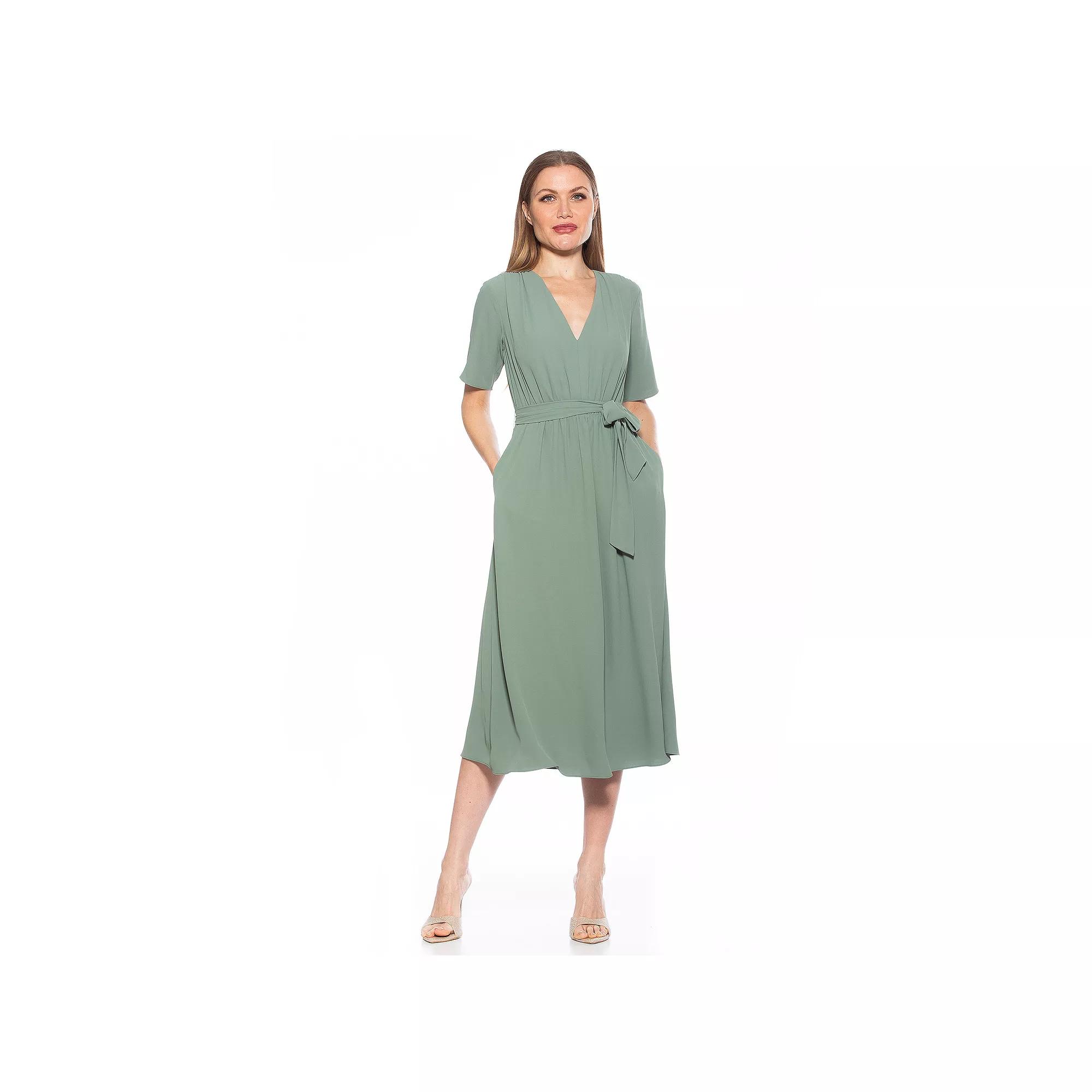 Women's ALEXIA ADMOR Larisa Fit & Flare Waist Tie Midi Dress,  Product Image