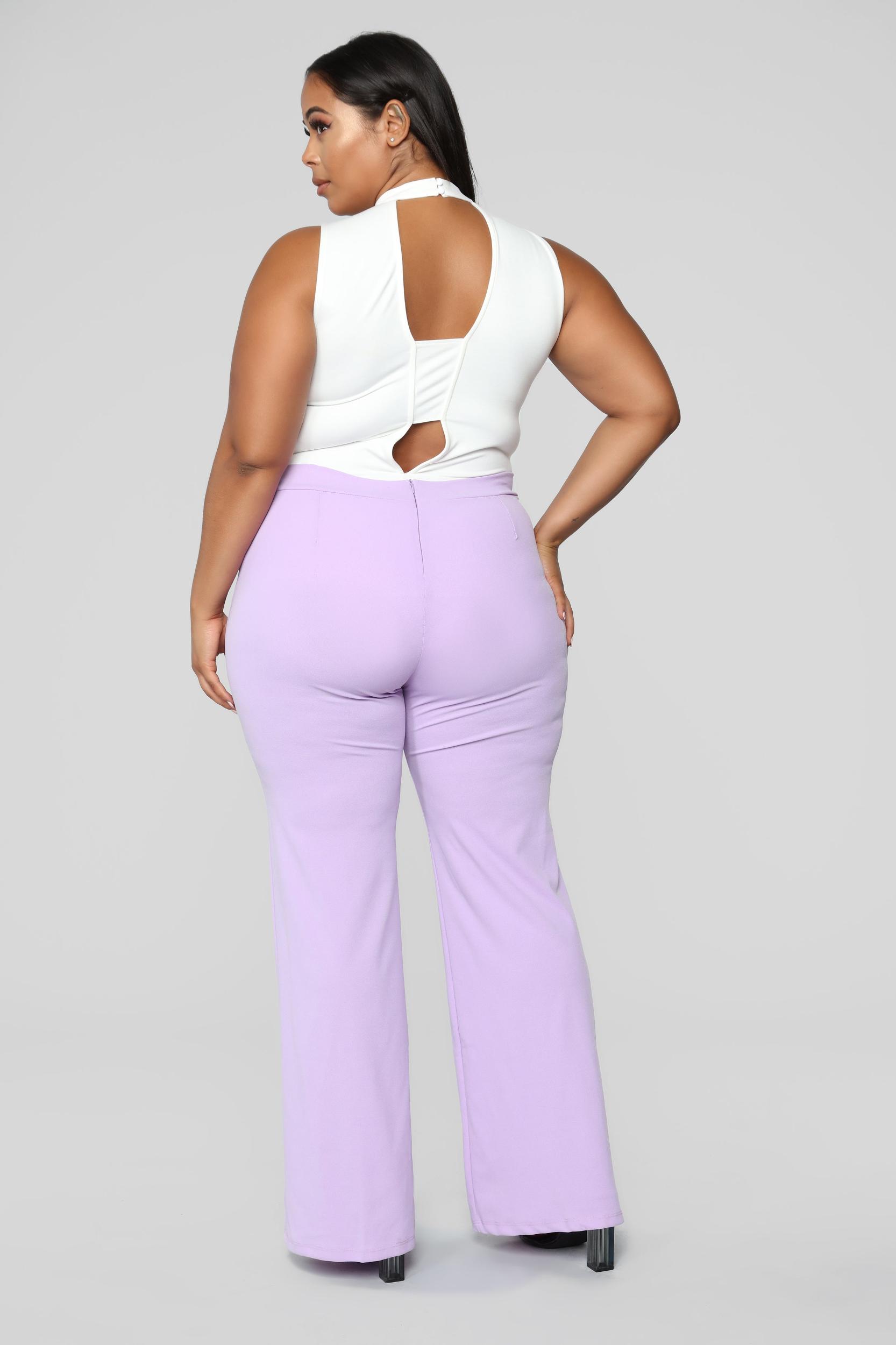 Victoria High Waisted Dress Pants - Lavender Product Image