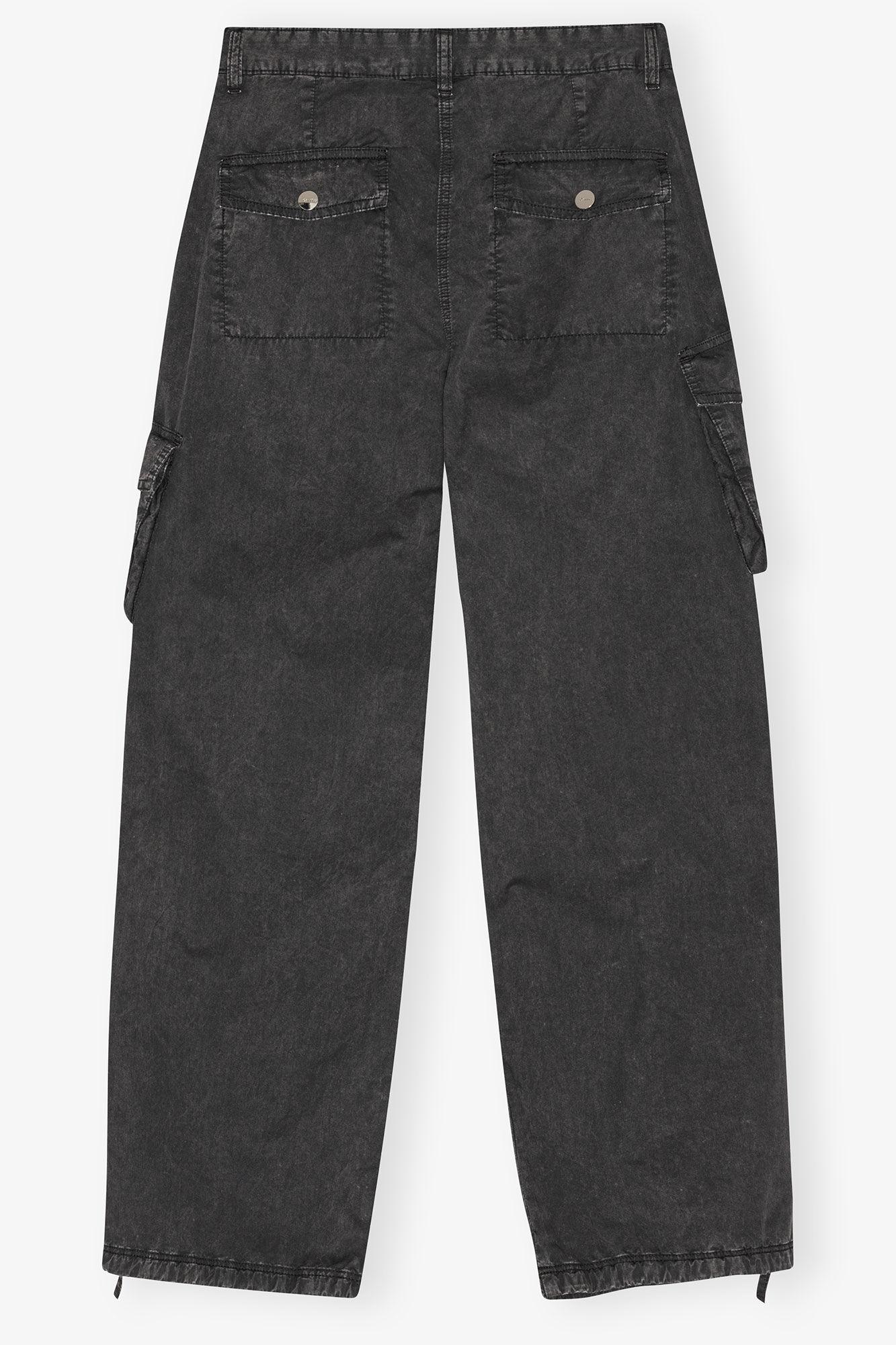 Black Washed Twill Pants Product Image