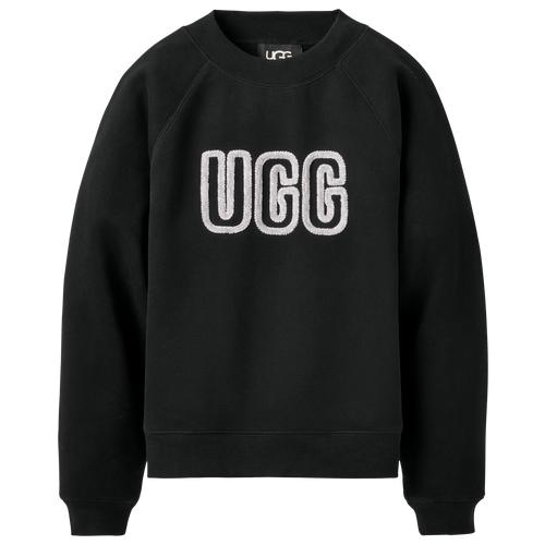 UGG Womens UGG Logo Crewneck - Womens White/Black Product Image