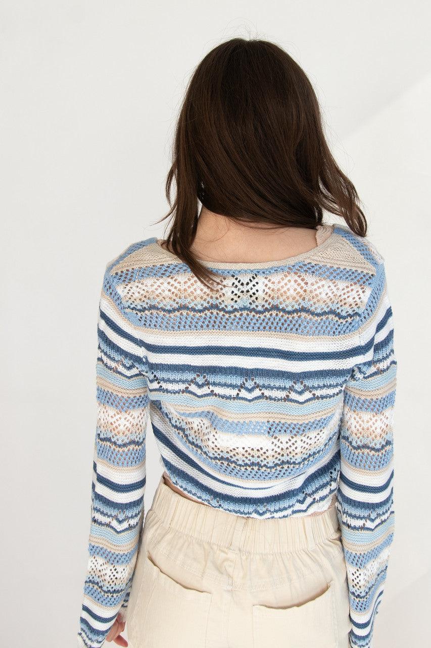 Striped Pointelle Cardigan Product Image