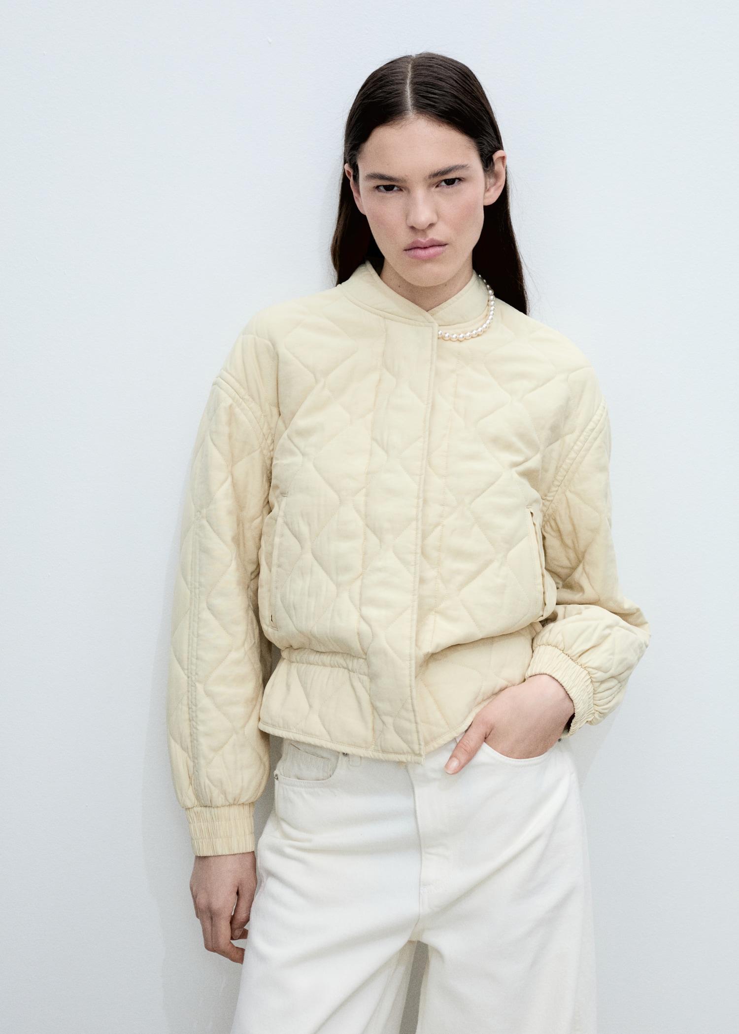 Quilted bomber jacket - Women | MANGO USA Product Image