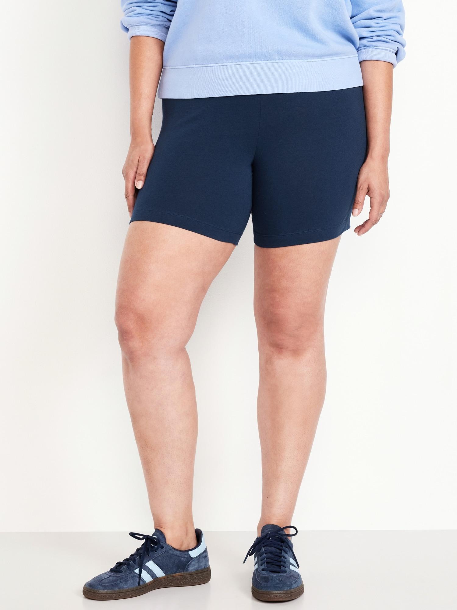 High-Waisted Jersey Biker Shorts -- 6-inch inseam Product Image