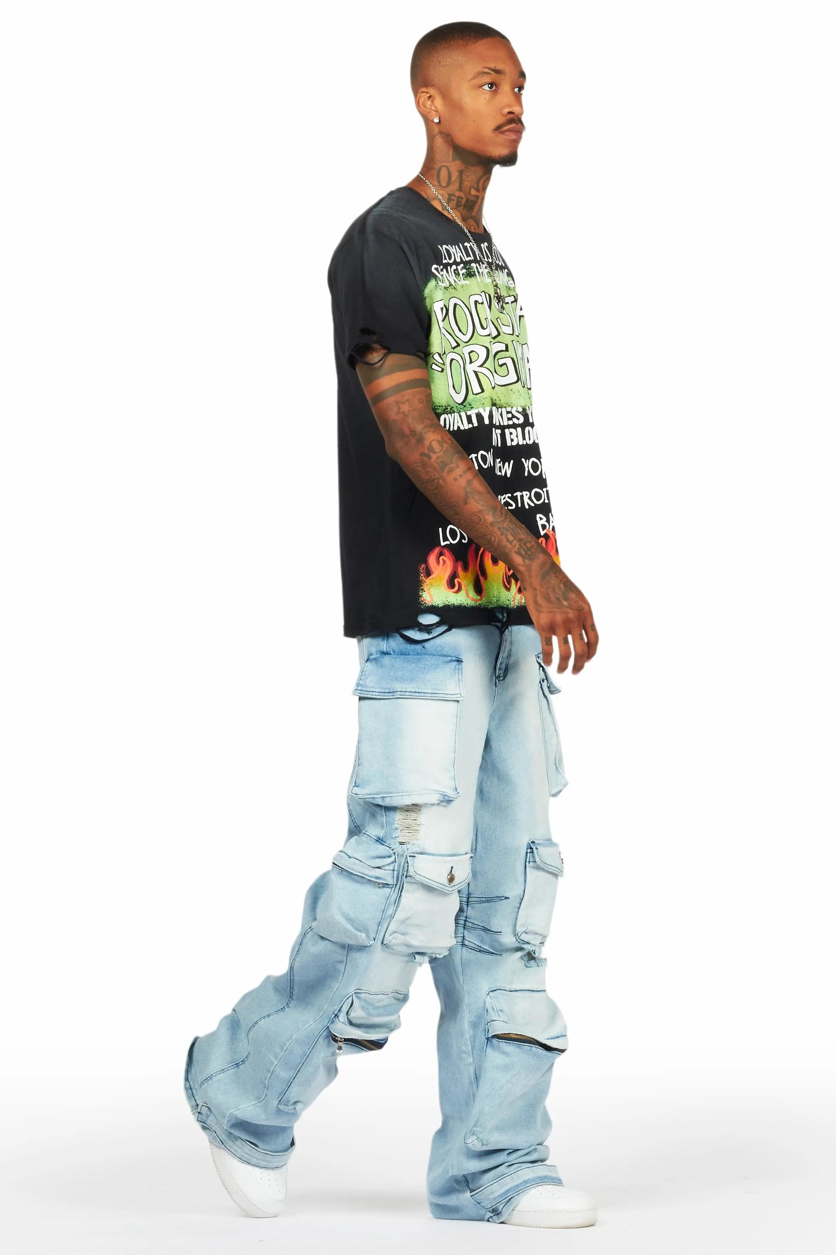 Beno Black Oversized Graphic T-Shirt Male Product Image