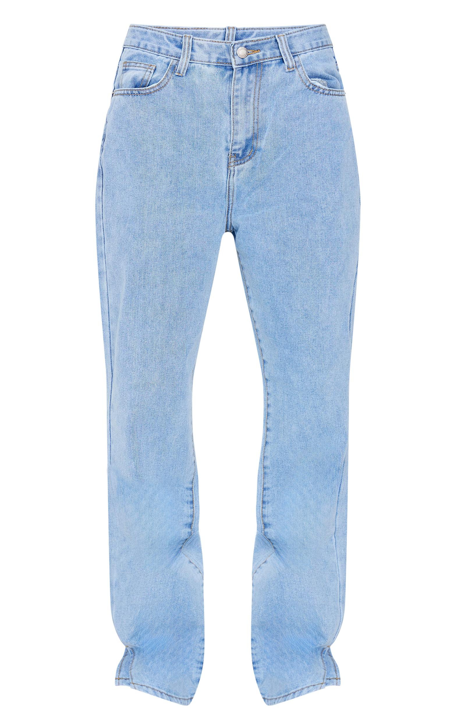 Light Blue Wash L30 Split Hem Style Jeans Product Image