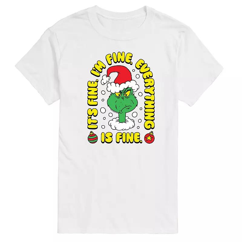 Big & Tall Dr. Seuss The Grinch Everything Is Fine Graphic Tee, Men's,  Product Image