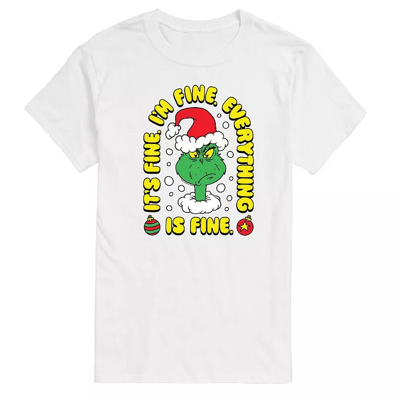 Big & Tall Dr. Seuss The Grinch Everything Is Fine Graphic Tee, Men's,  Product Image