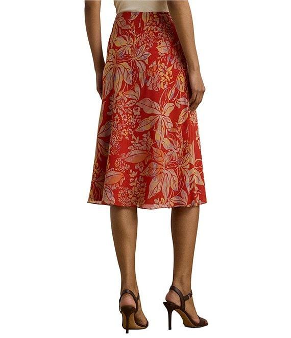 Lauren Ralph Lauren Floral Crinkle Georgette A-Line Pull-On Skirt Product Image