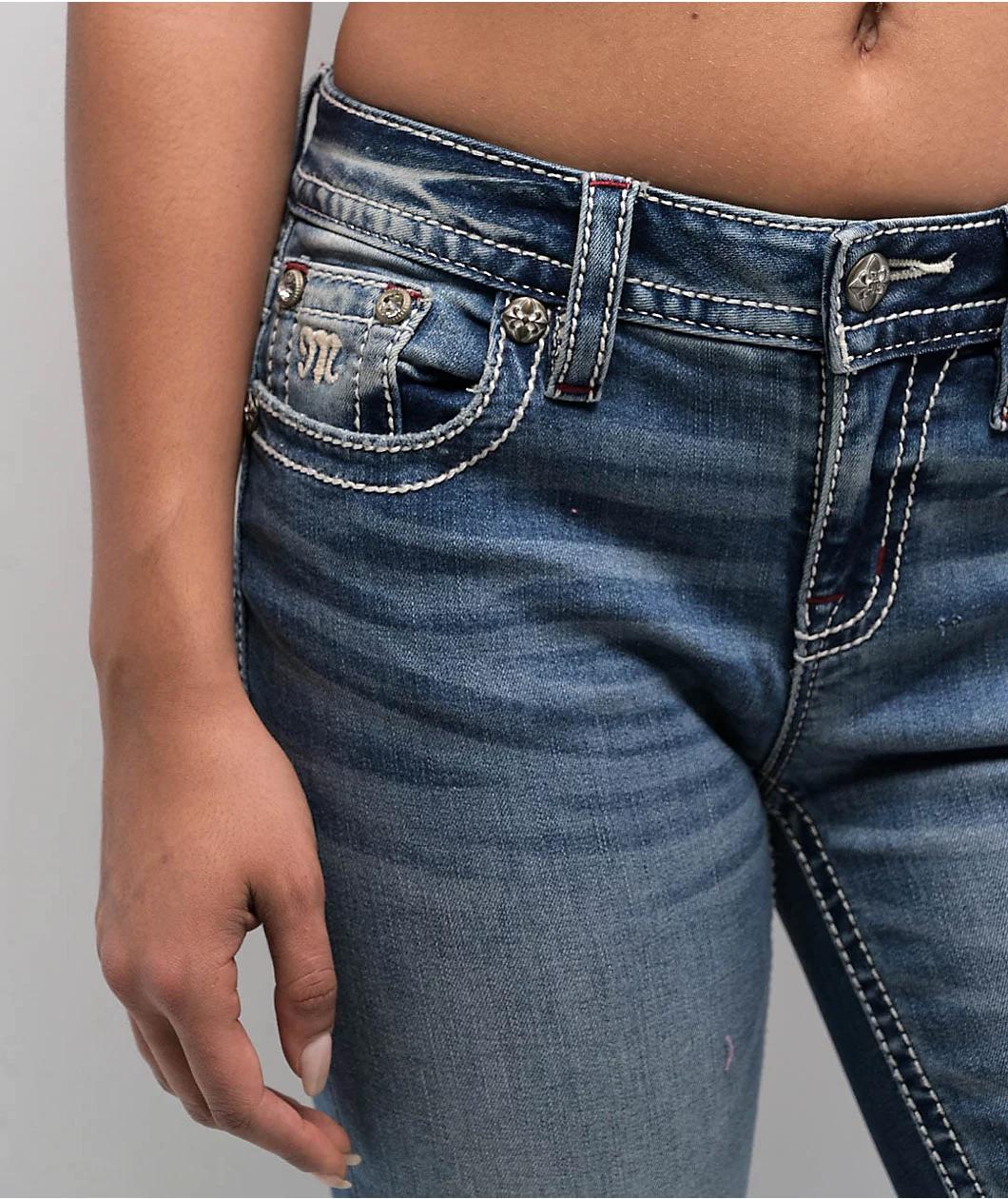 Miss Me Maven Logo Medium Wash Bootcut Jeans Product Image