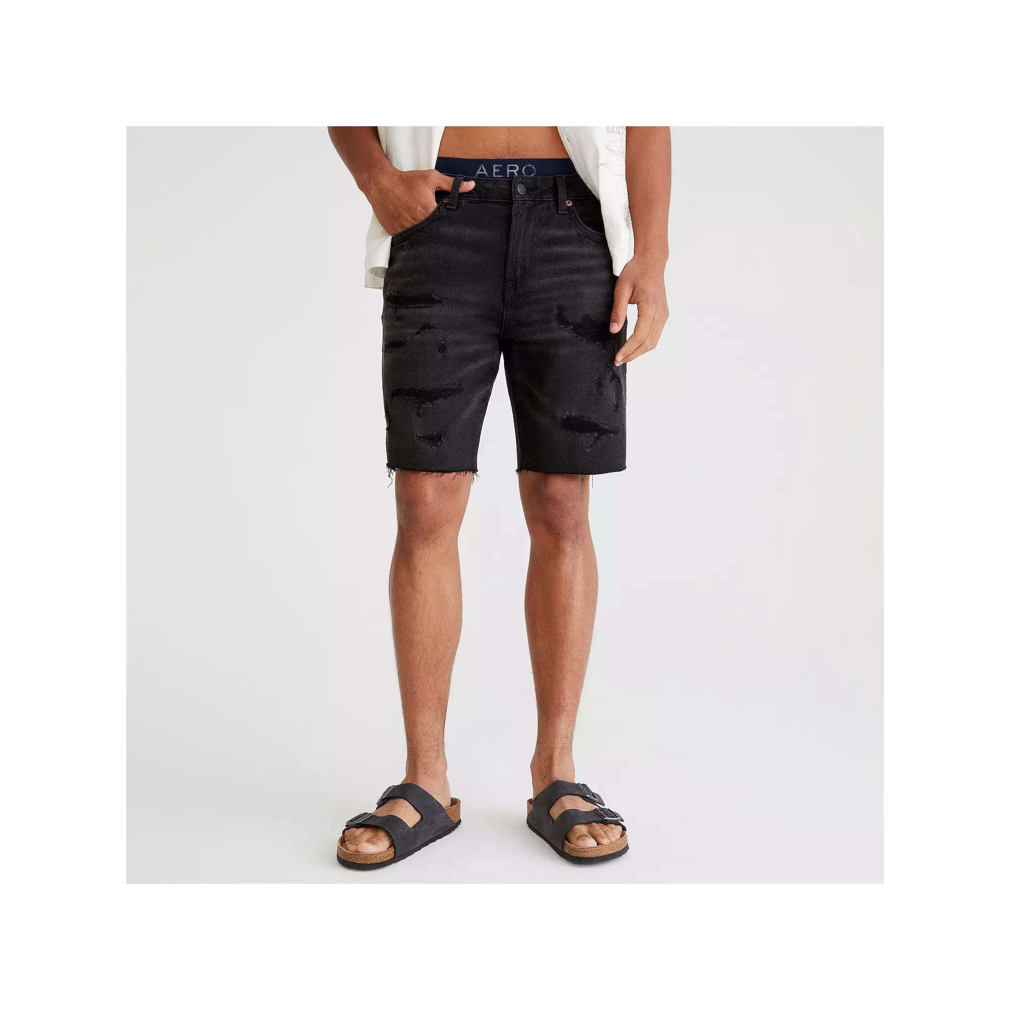 Men's Aeropostale Denim Shorts, Size: 38, Black Wash Product Image