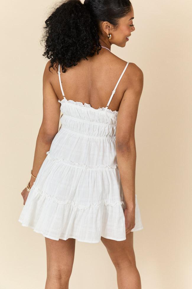 Forever and a Day White Tiered Mini Dress FINAL SALE Product Image