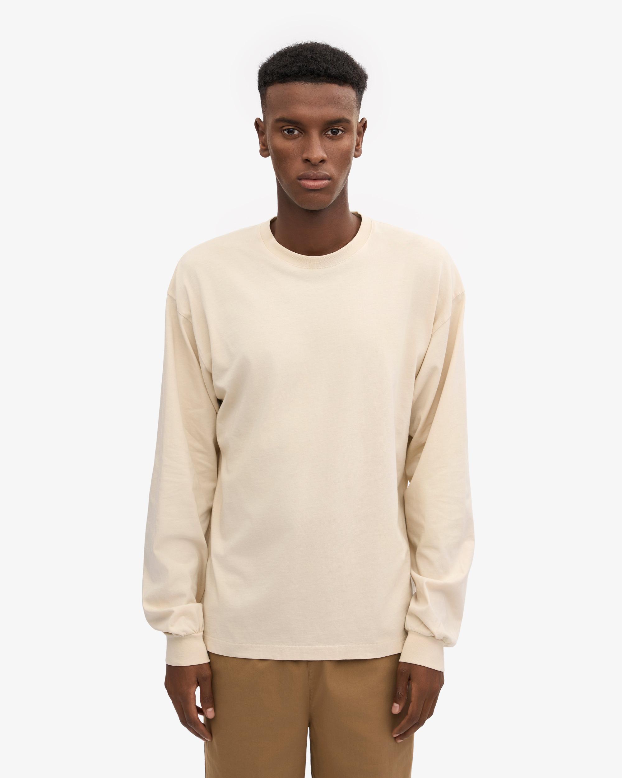 Oversized Organic LS T-Shirt - Ivory White Product Image