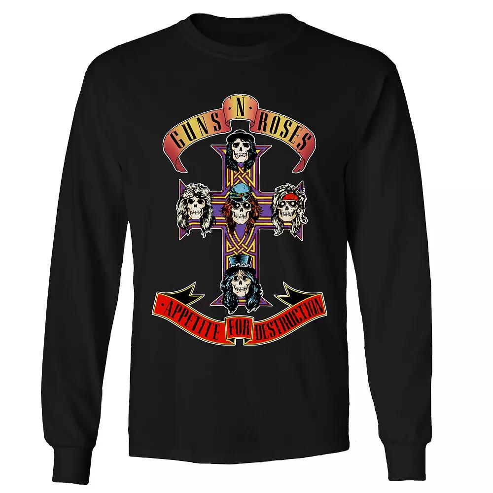 Men's Guns n' Roses Cross Long Sleeve Tee, Adult Unisex,  Product Image