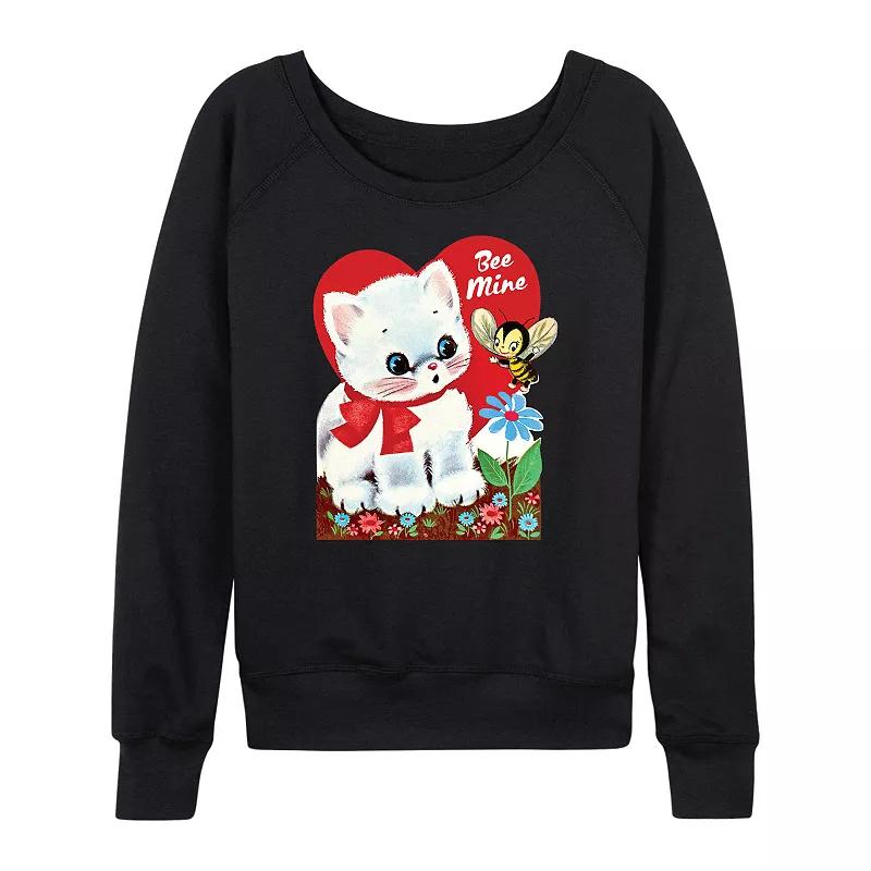 Women's Bee Mine Vintage Valentine's French Terry Long Sleeve Tee,  Product Image