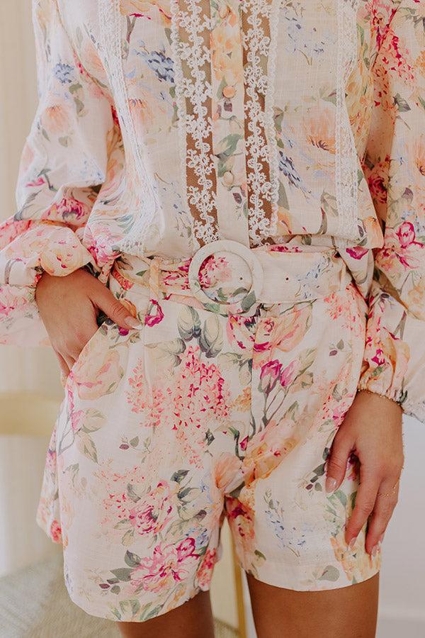 Sweet Garden Floral High Waist Shorts Product Image