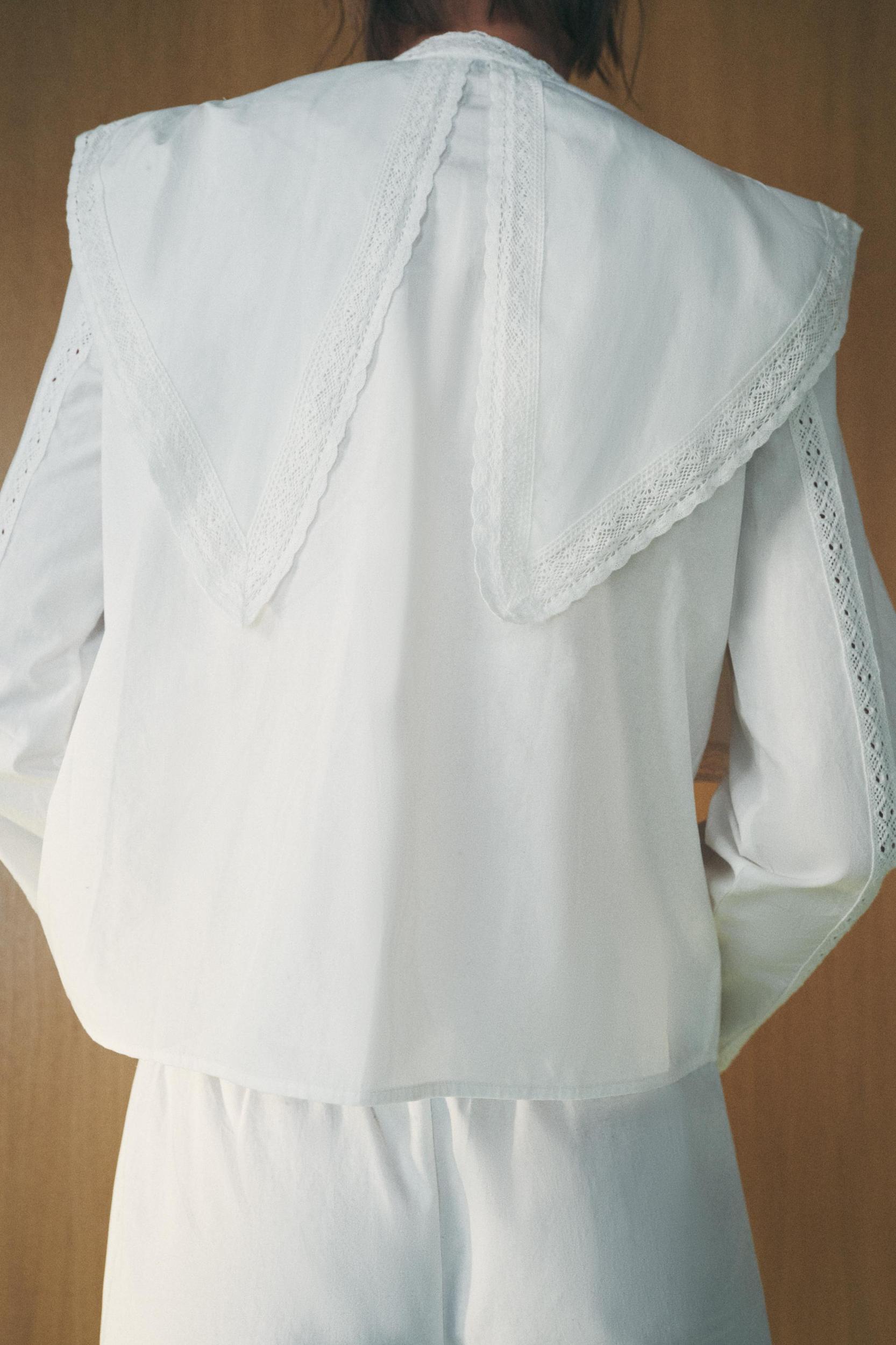 LACE COTTON PAJAMA PANTS Product Image