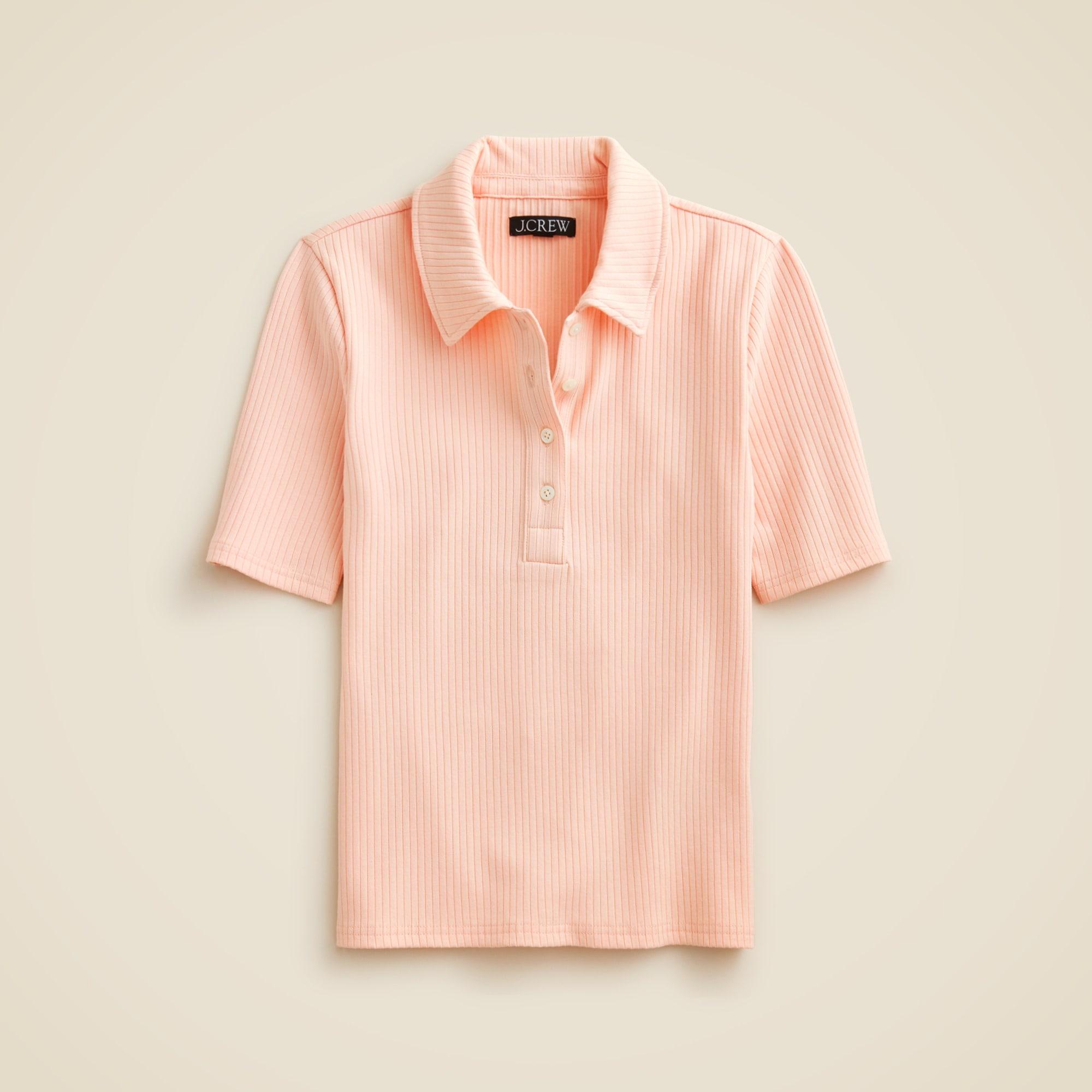 Premium rib short-sleeve polo shirt Product Image