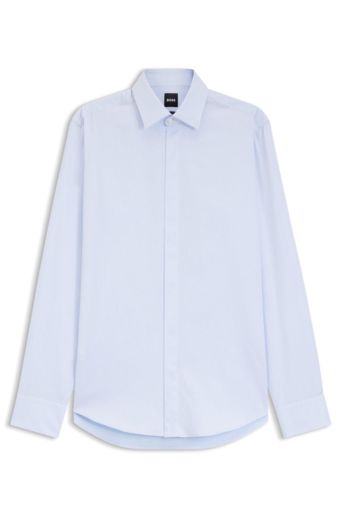 Regular-fit shirt in Italian monogrammed cotton Product Image