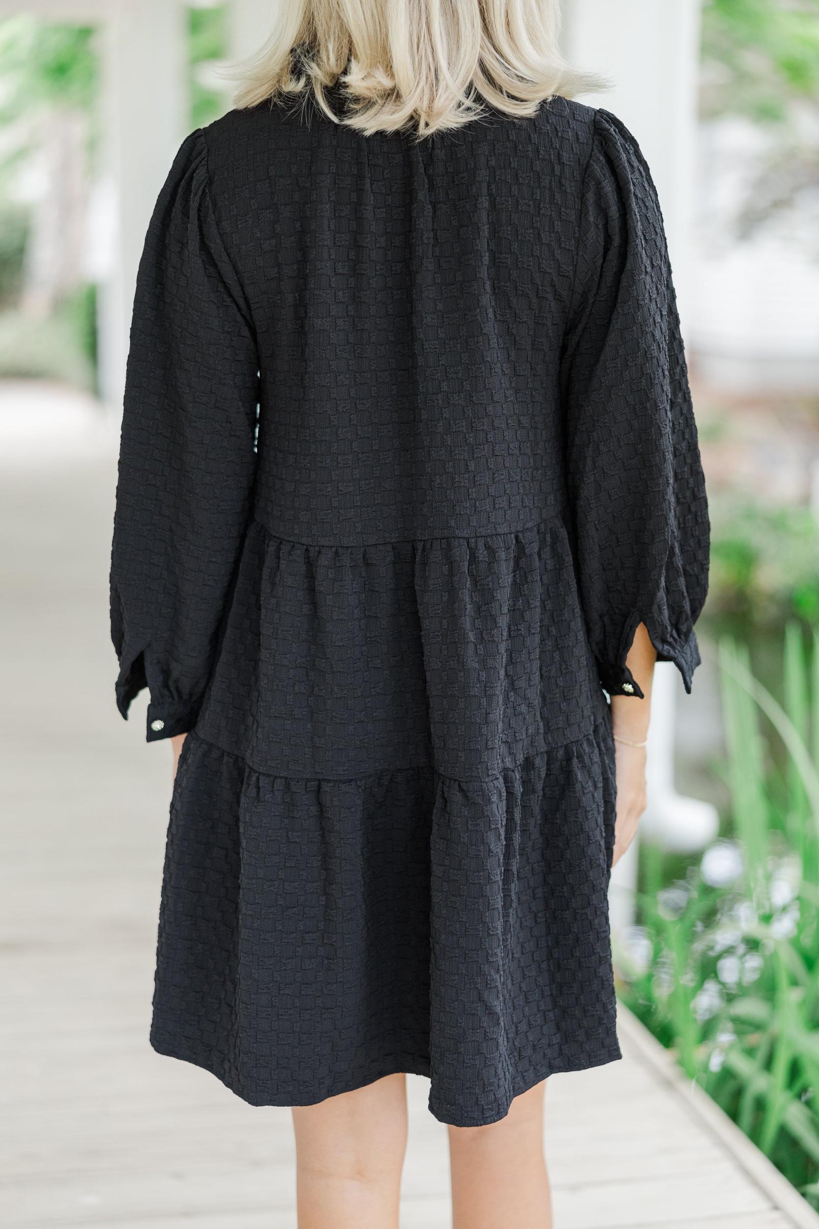 All Up To You Black Textured Dress Female Product Image