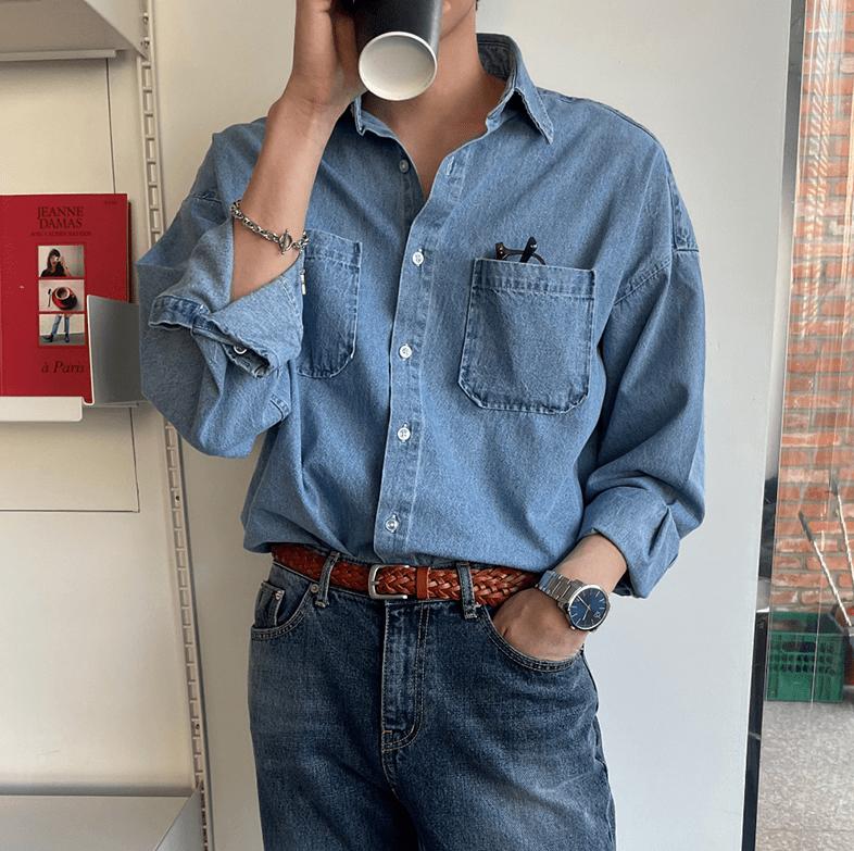 RT No. 4344 DENIM COLLAR SHIRT Product Image