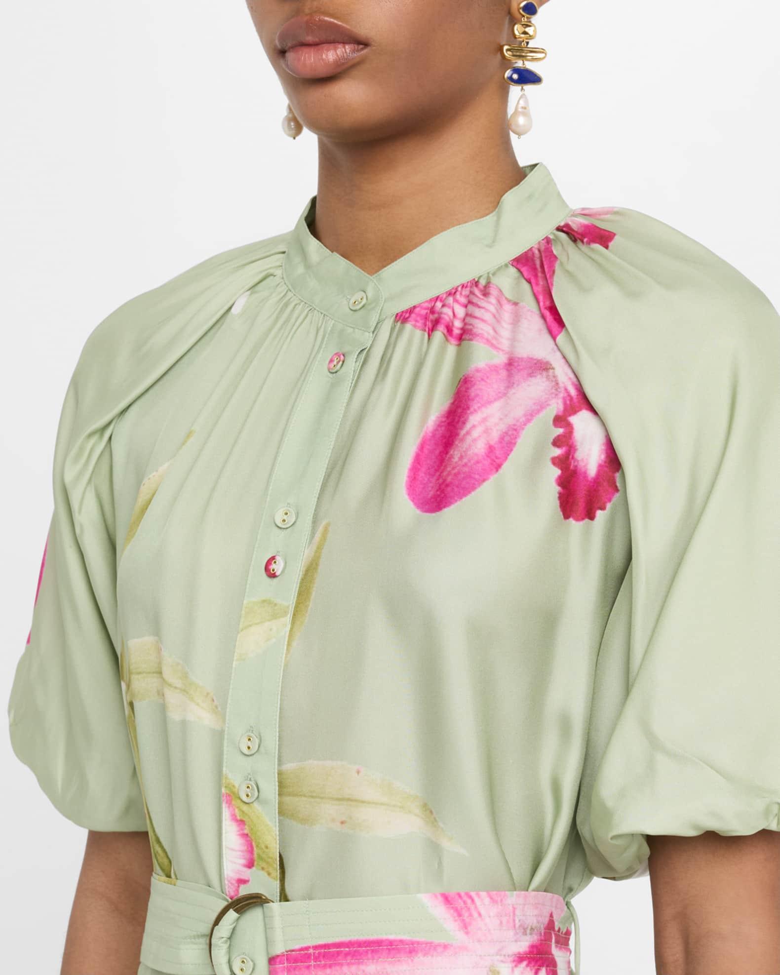 Emilia Belted Floral-Print Midi Shirtdress Product Image
