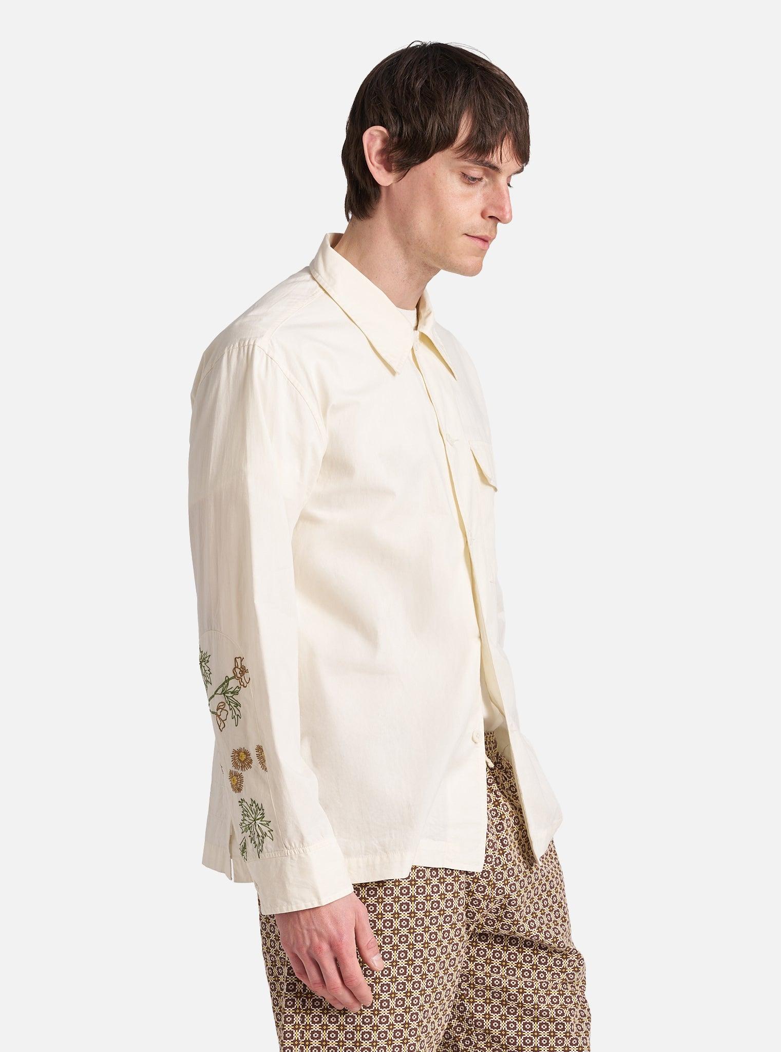 Flower Mountain x Universal Works Ecru Broadcloth Cruiser Shirt Product Image
