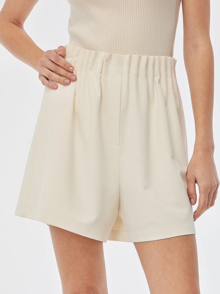 Stretch Elastic Waist A-Line Women Shorts Product Image