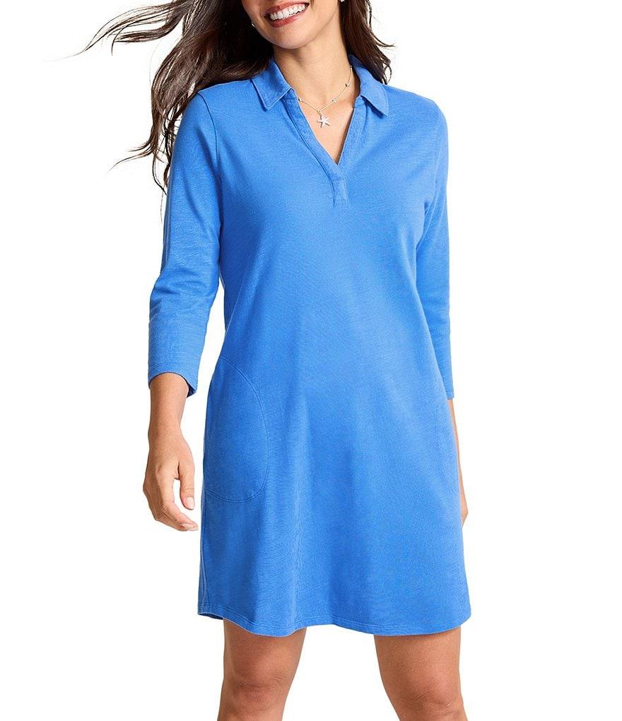 Tommy Bahama Ashby Isles Jersey Collared V-neck Pocketed Dress Product Image