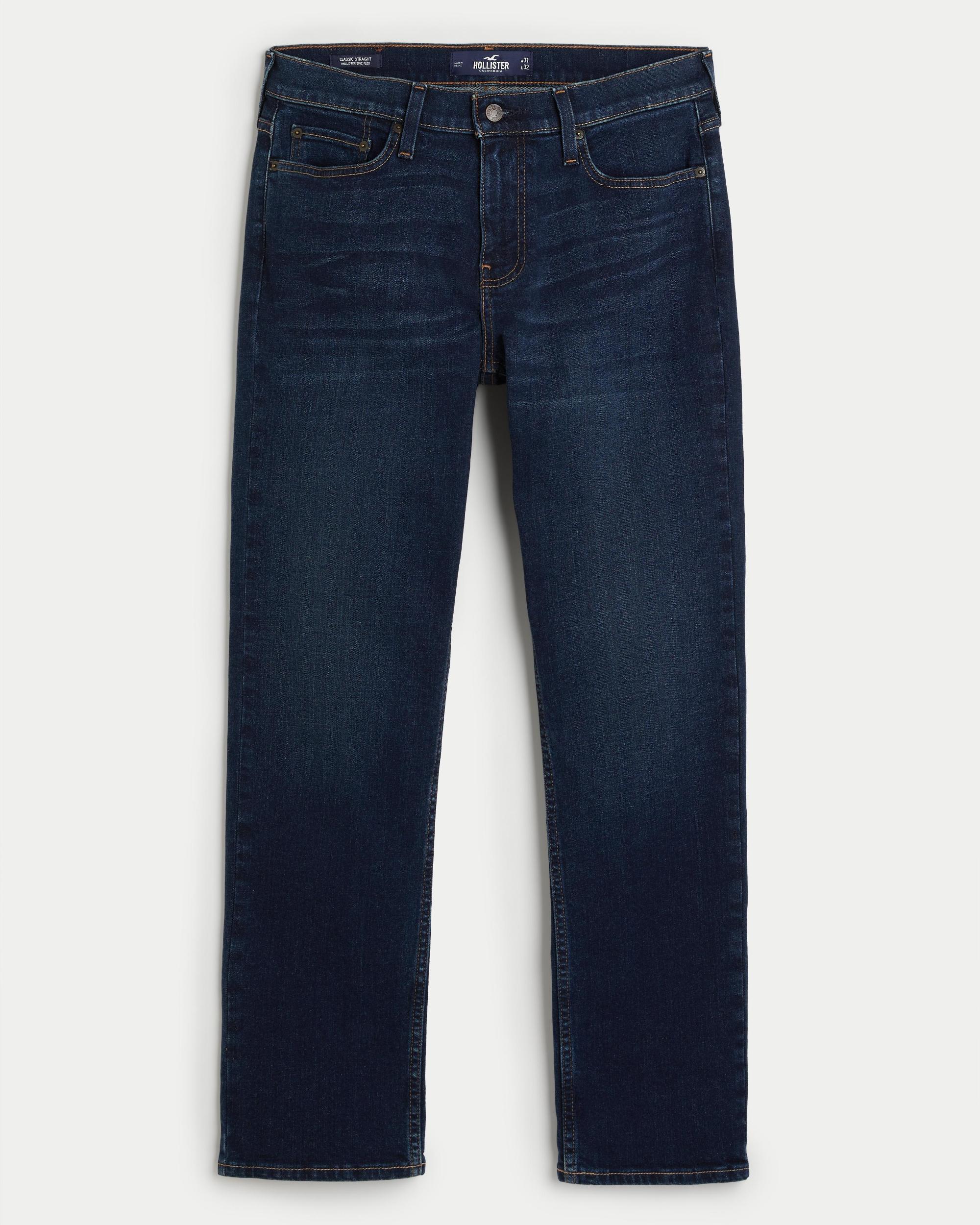 Dark Wash Straight Jeans Product Image