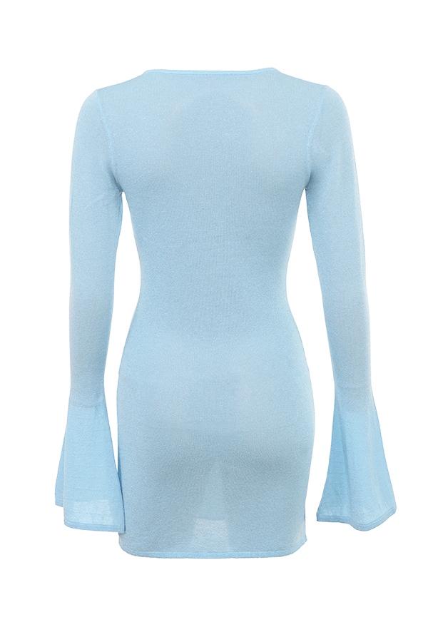 Noya  ocean blue knit mini dress - sale Product Image
