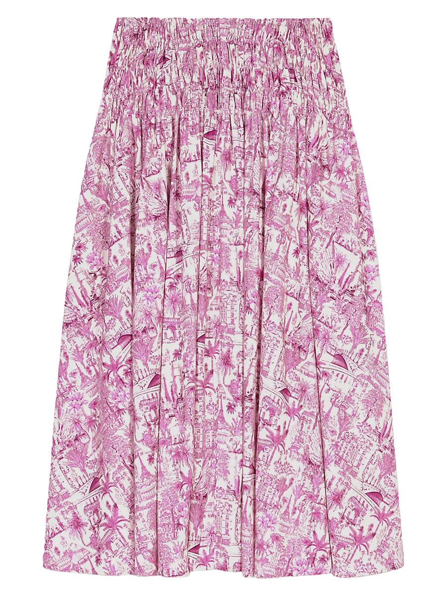 Womens Printed Midi Skirt Product Image