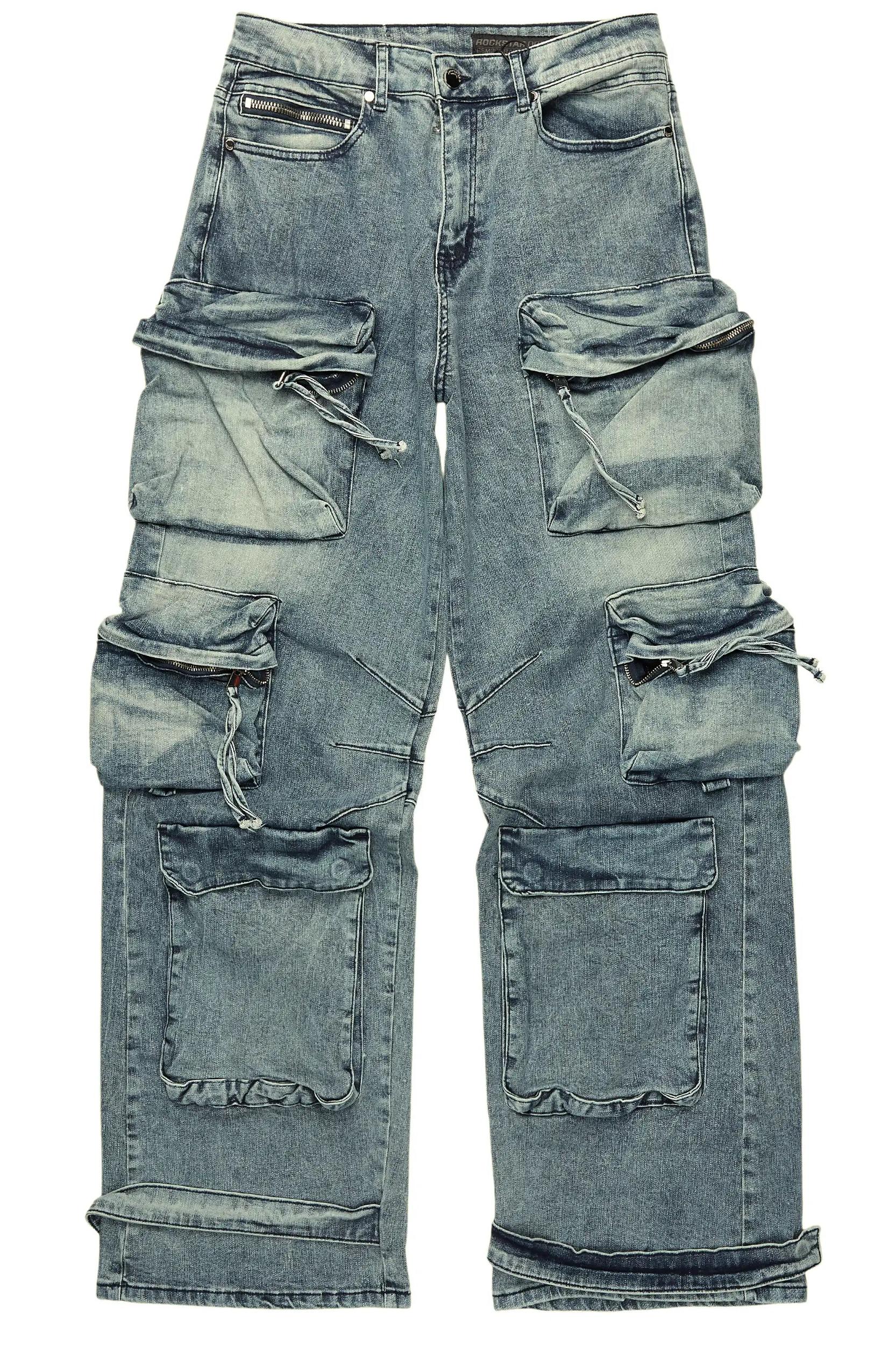 Lenz Blue Baggy Fit Jean Male Product Image