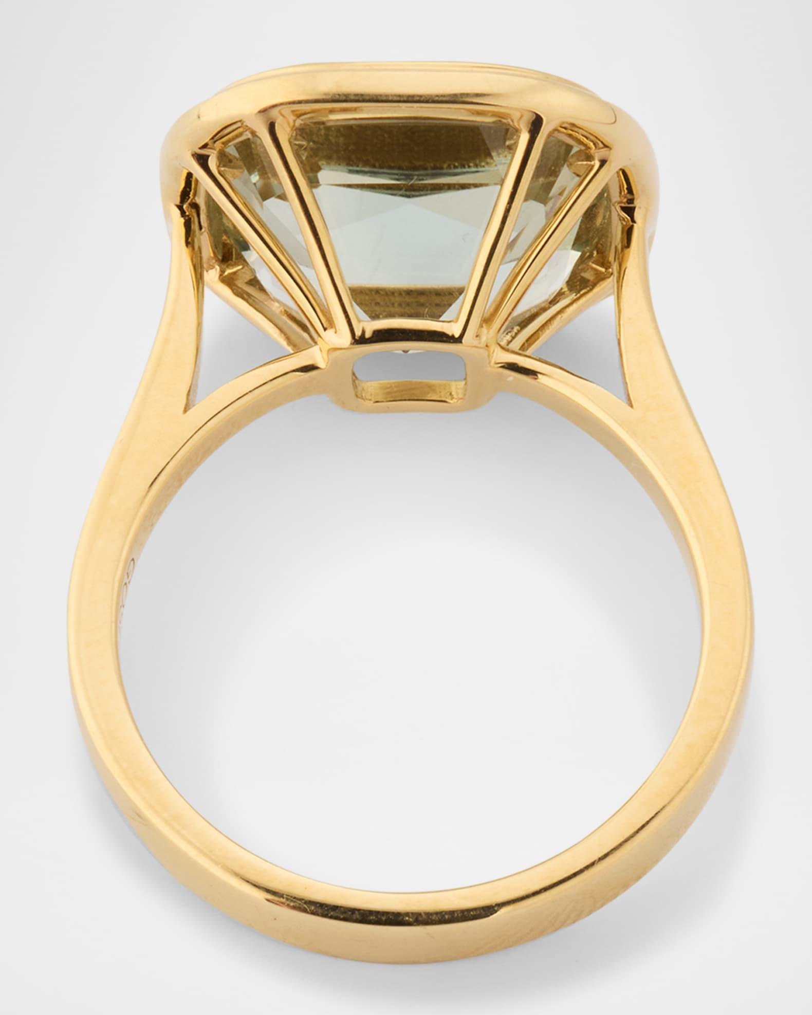 Manhattan 18K Yellow Gold Prasiolite Cushion Ring Product Image