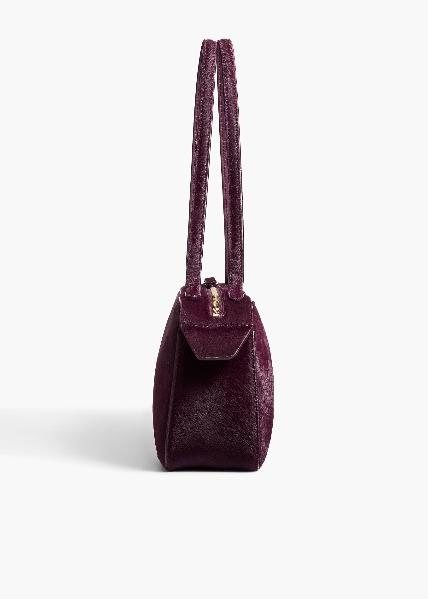 Simona Shoulder Bag in Eggplant Haircalf Product Image