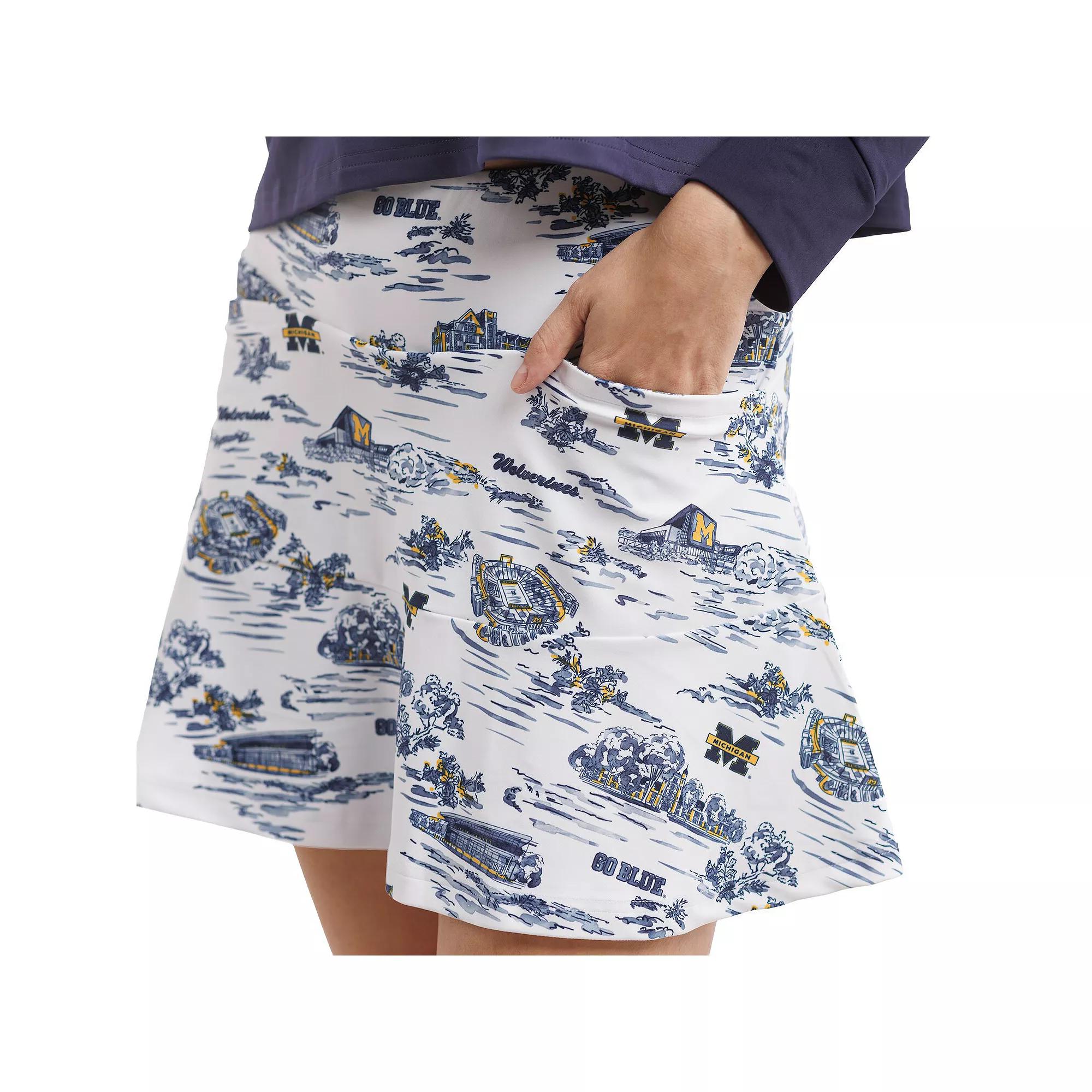 Women's Smith & Quinn White/Navy Michigan Wolverines Tailgate Collection Molly Skort, Size: Small Product Image
