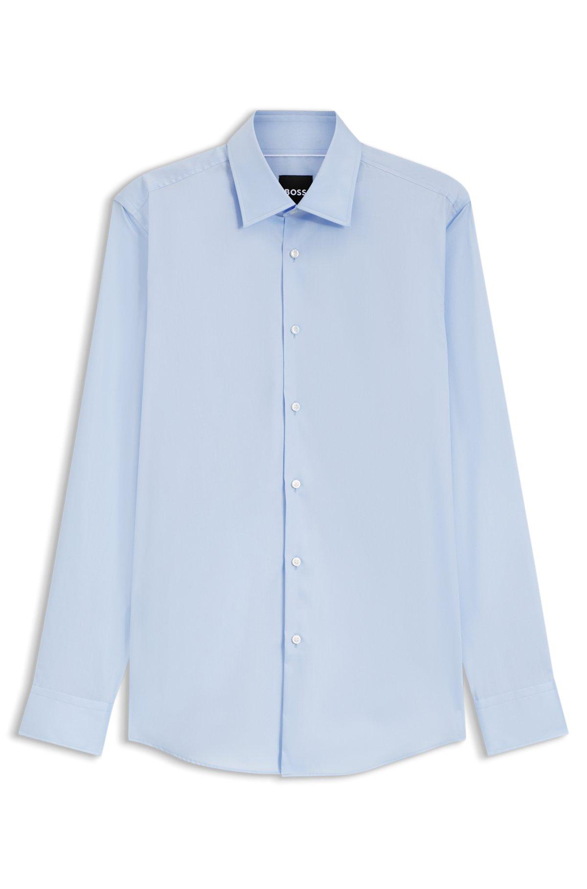 Slim-fit shirt in easy-iron cotton poplin Product Image