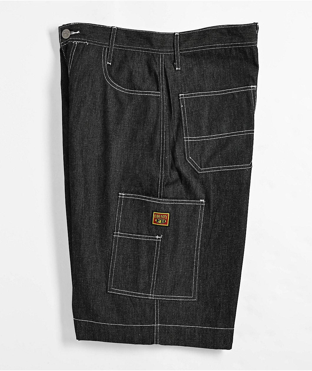 FB County Hard Denim Black Utility Shorts Product Image