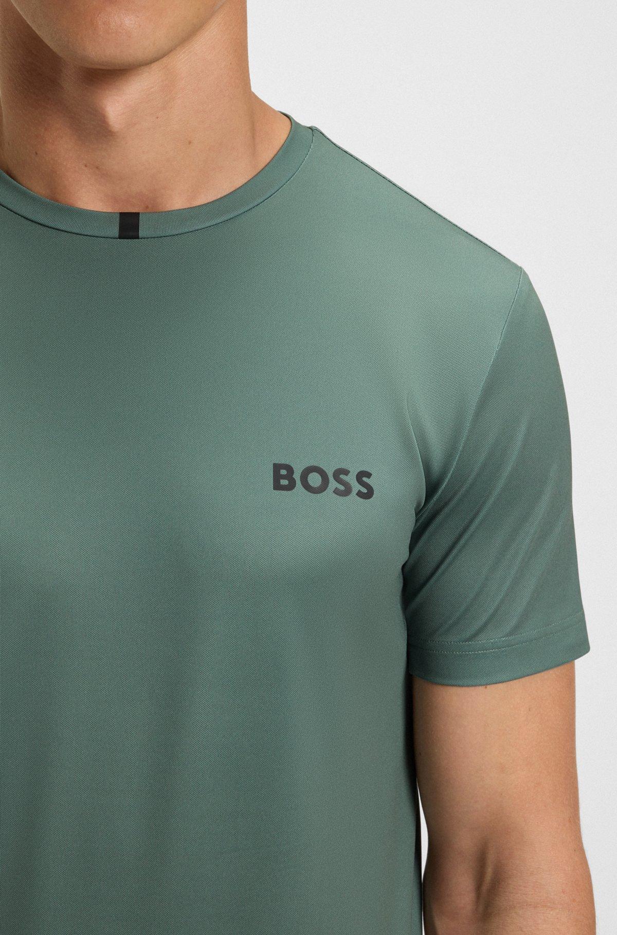 Slim-fit T-shirt in stretch piqué with odor control Product Image