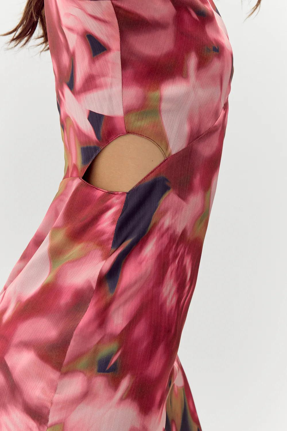 Paisley Printed Midi Dress- Berry Product Image