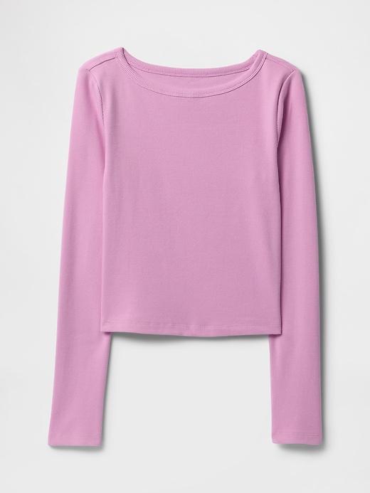 Heavyweight Rib Boatneck Crop T-Shirt Product Image