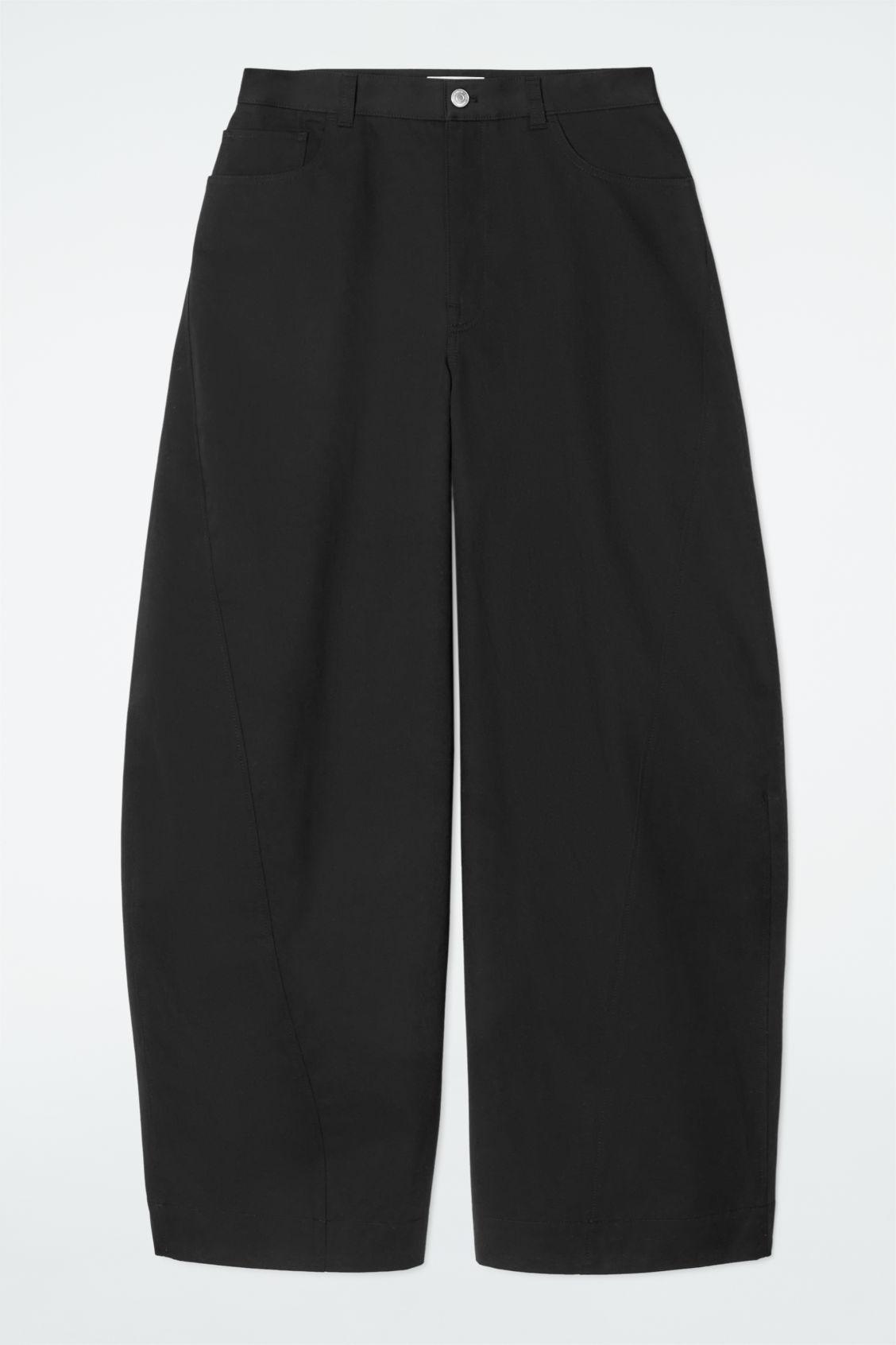 DECONSTRUCTED COTTON BARREL-LEG PANTS Product Image