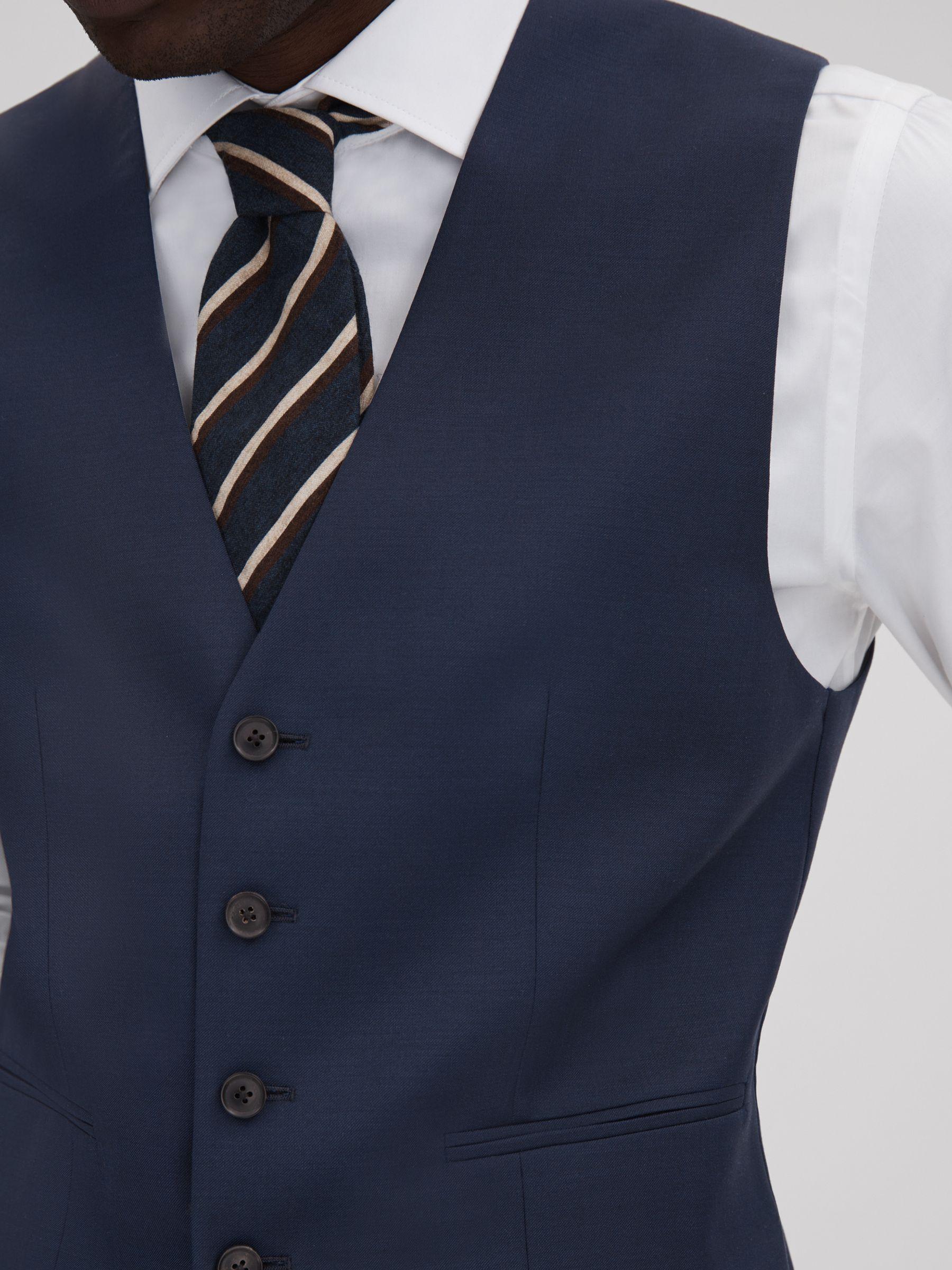Destiny Navy Wool Single Breasted Slim Fit Waistcoat Product Image