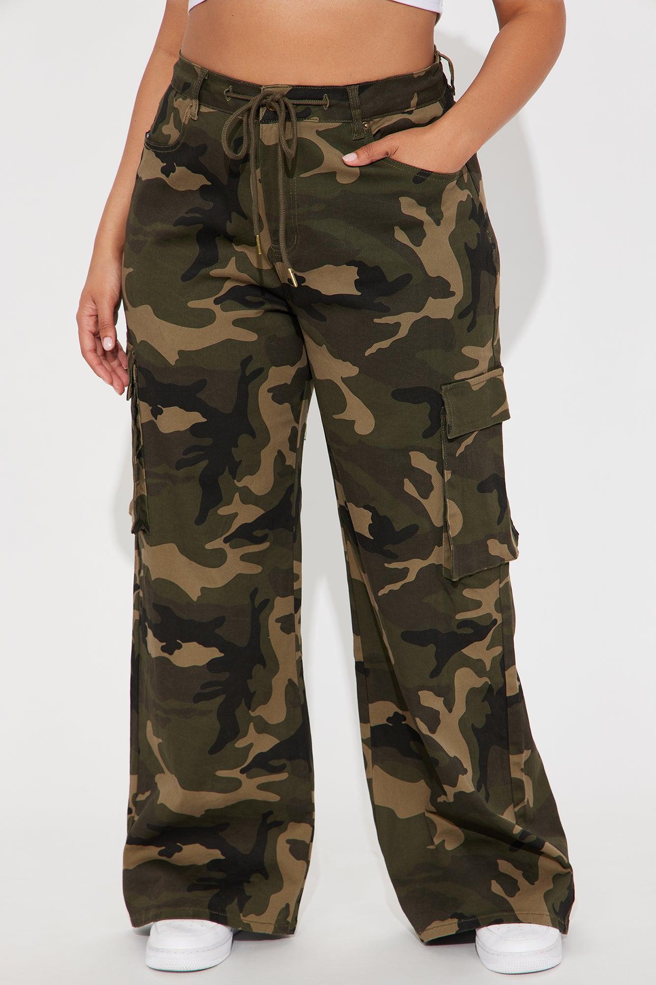 Tasha Camo Cargo Pant - Olive/combo Product Image