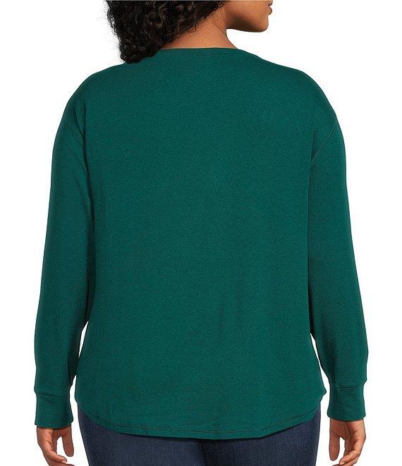 Westbound Plus Size Long Sleeve Crew Neck Pullover Product Image