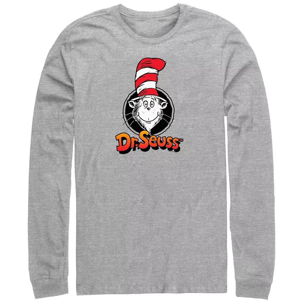 Big & Tall Dr. Seuss The Cat In The Hat Stamp Long Sleeve Graphic Tee, Men's, Size: XXL Tall, Athletic Grey Product Image